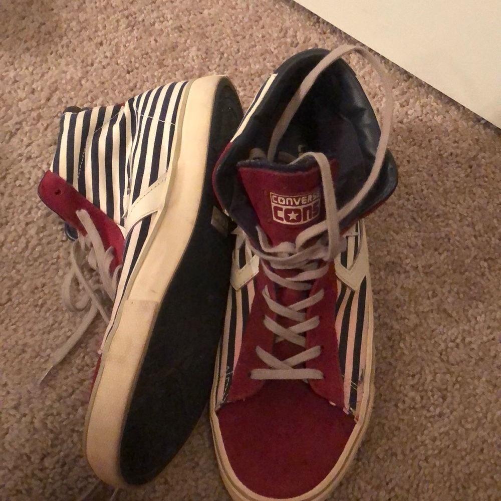 American flag high top converse.